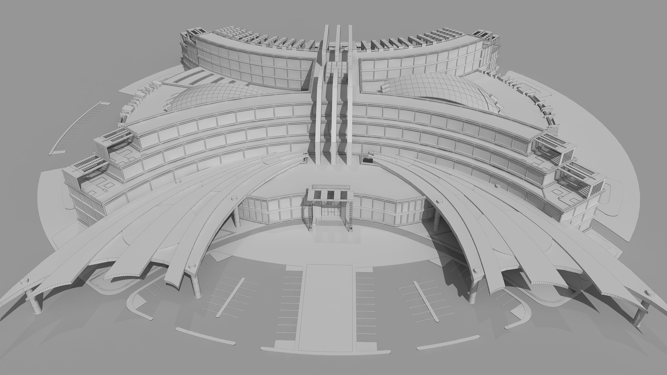 0180 - Hotel Modern Building 3D model_15