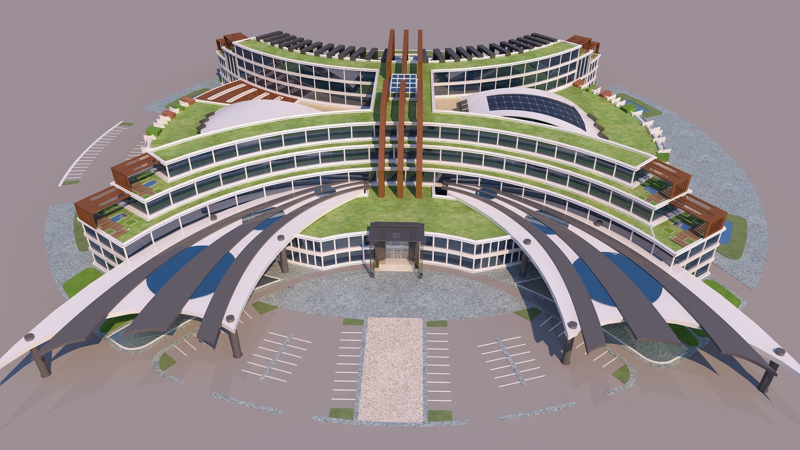0180 - Hotel Modern Building 3D model_4