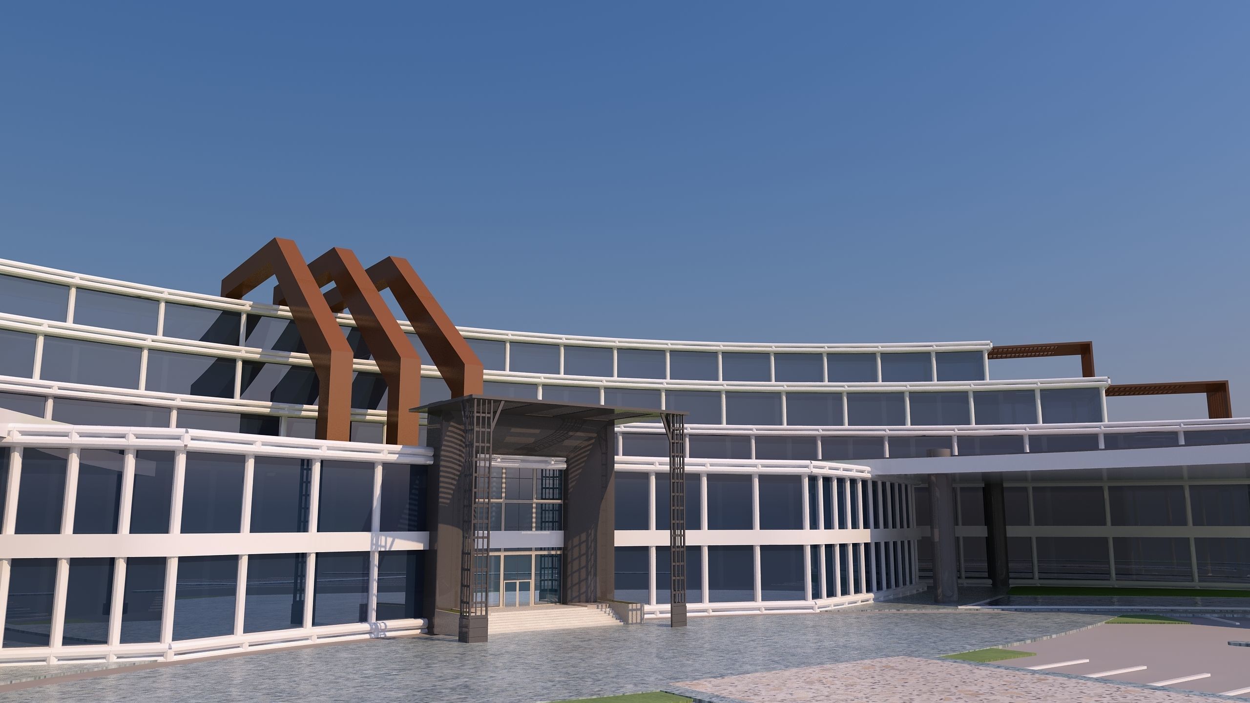 0180 - Hotel Modern Building 3D model_5
