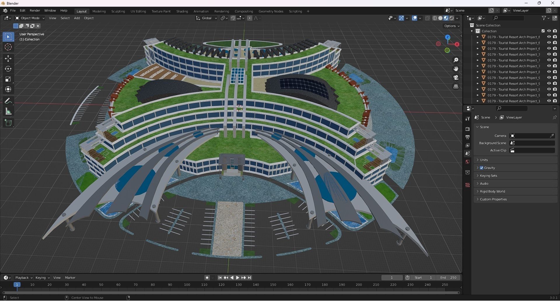 0180 - Hotel Modern Building 3D model_26