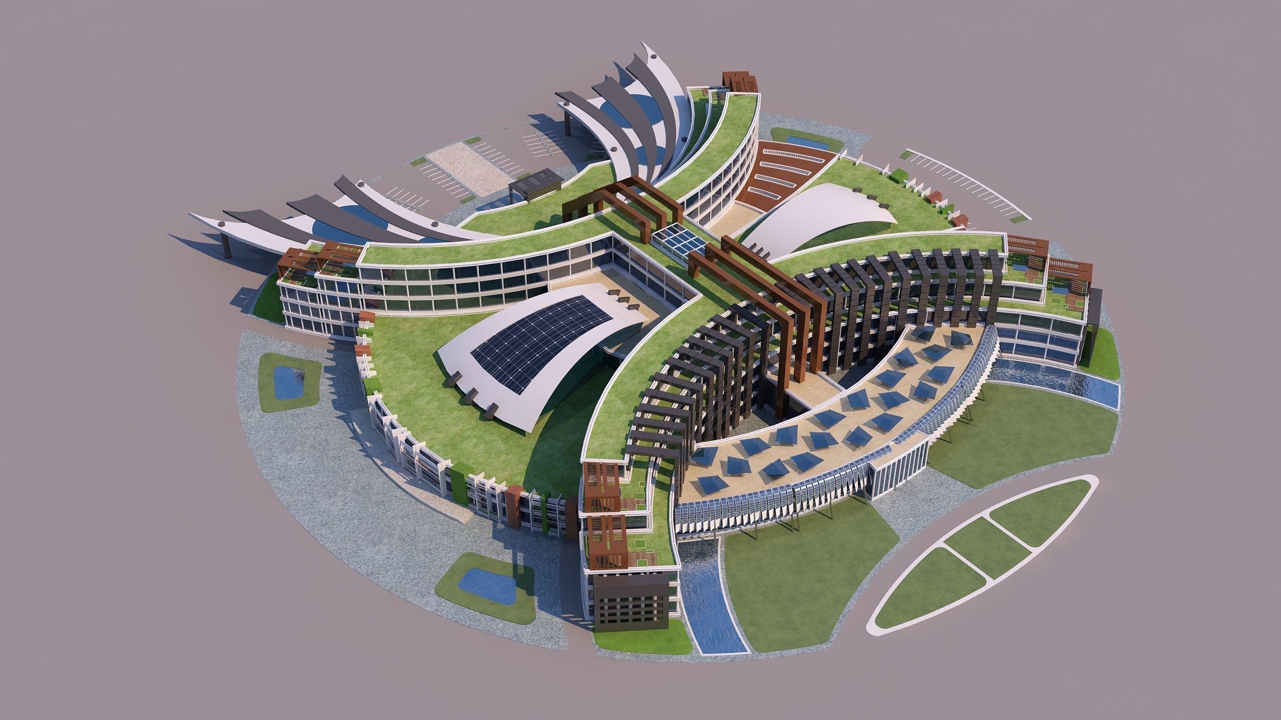 0180 - Hotel Modern Building 3D model_3