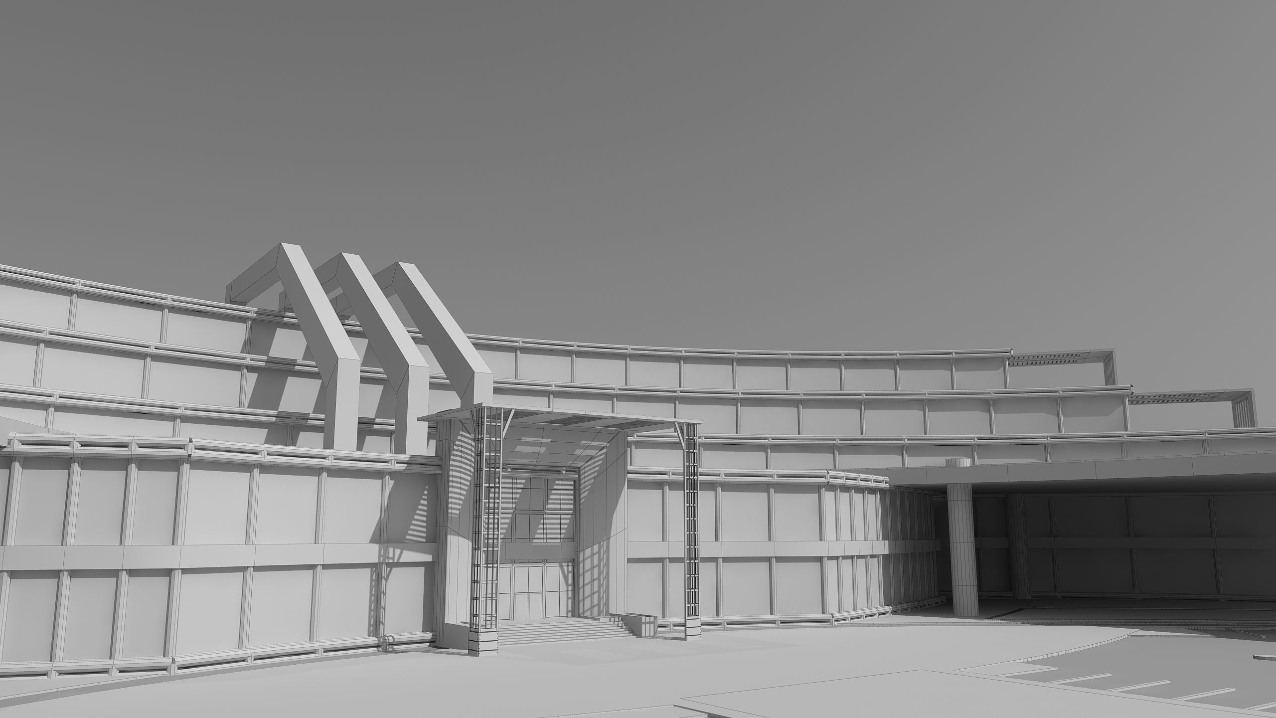 0180 - Hotel Modern Building 3D model_16