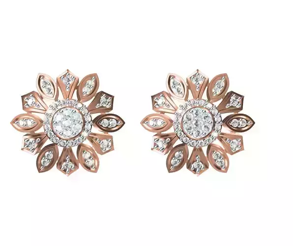 Women Stud Earring STL OBJ FBX JCD Details 3D print model