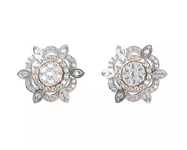 Women Stud Earring STL OBJ FBX JCD Details