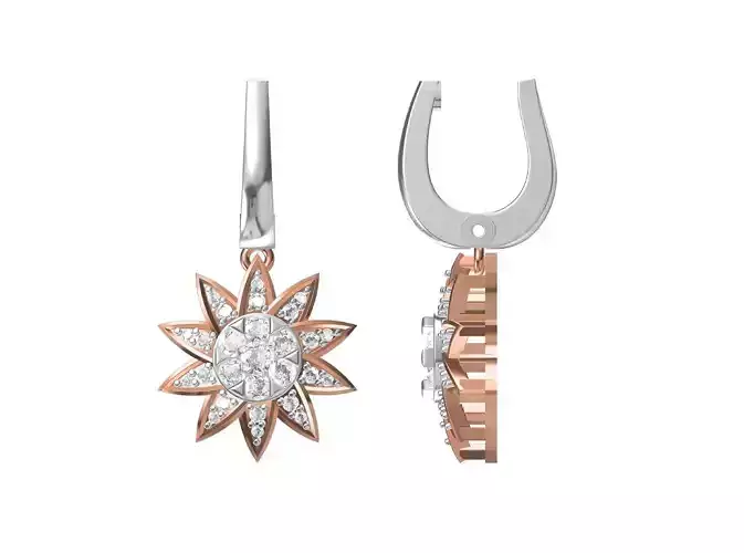 Women Stud Earring STL OBJ FBX JCD Details