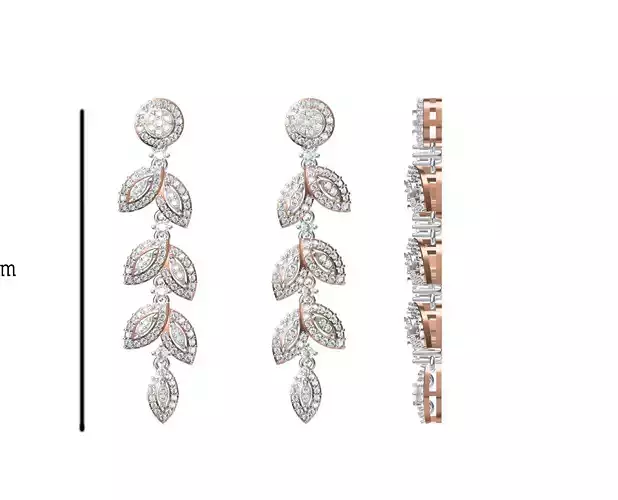 Women Earring STL OBJ FBX JCD Details