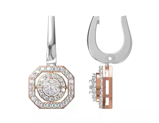 Women Stud Earring STL OBJ FBX JCD Details