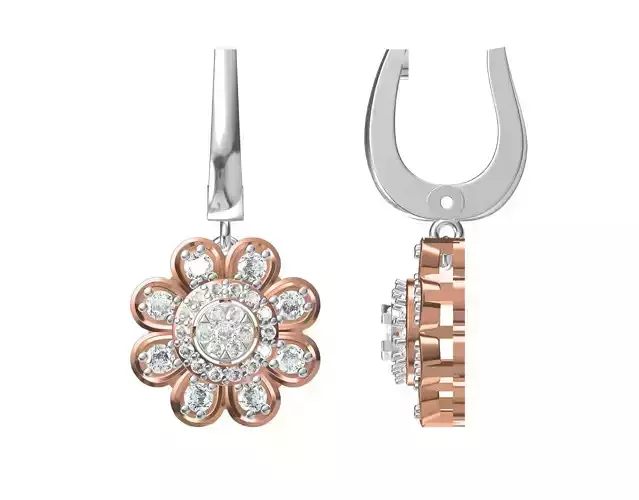 Women Stud Earring STL OBJ FBX JCD Details