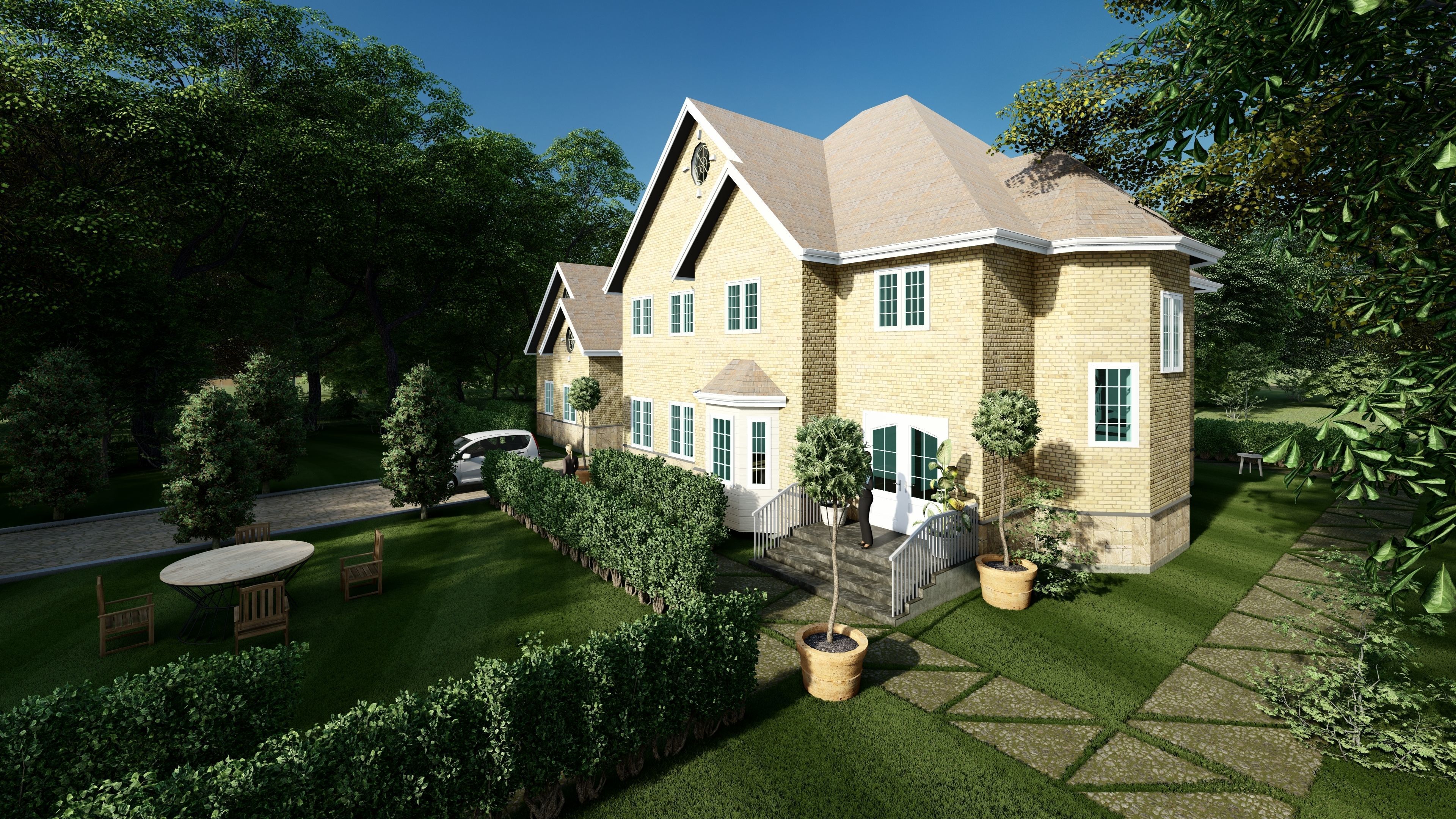 Classical House Design  Low-poly 3D model_4