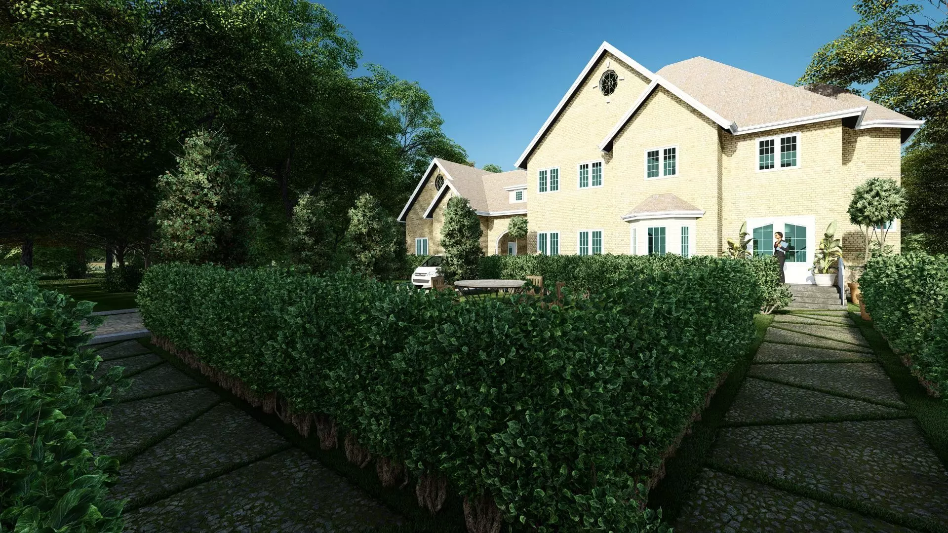 Classical House Design  Low-poly 3D model_0
