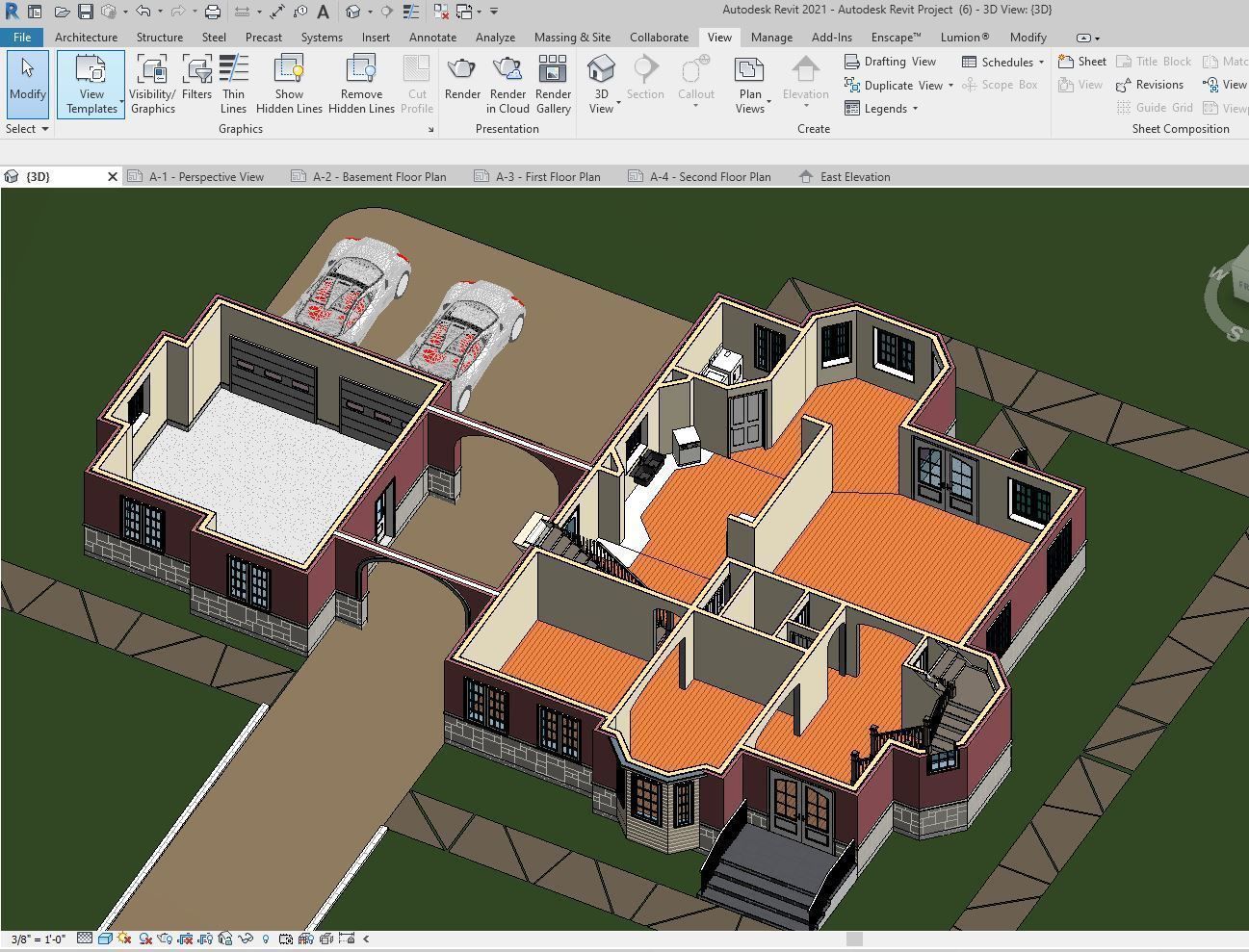 Classical House Design  Low-poly 3D model_1