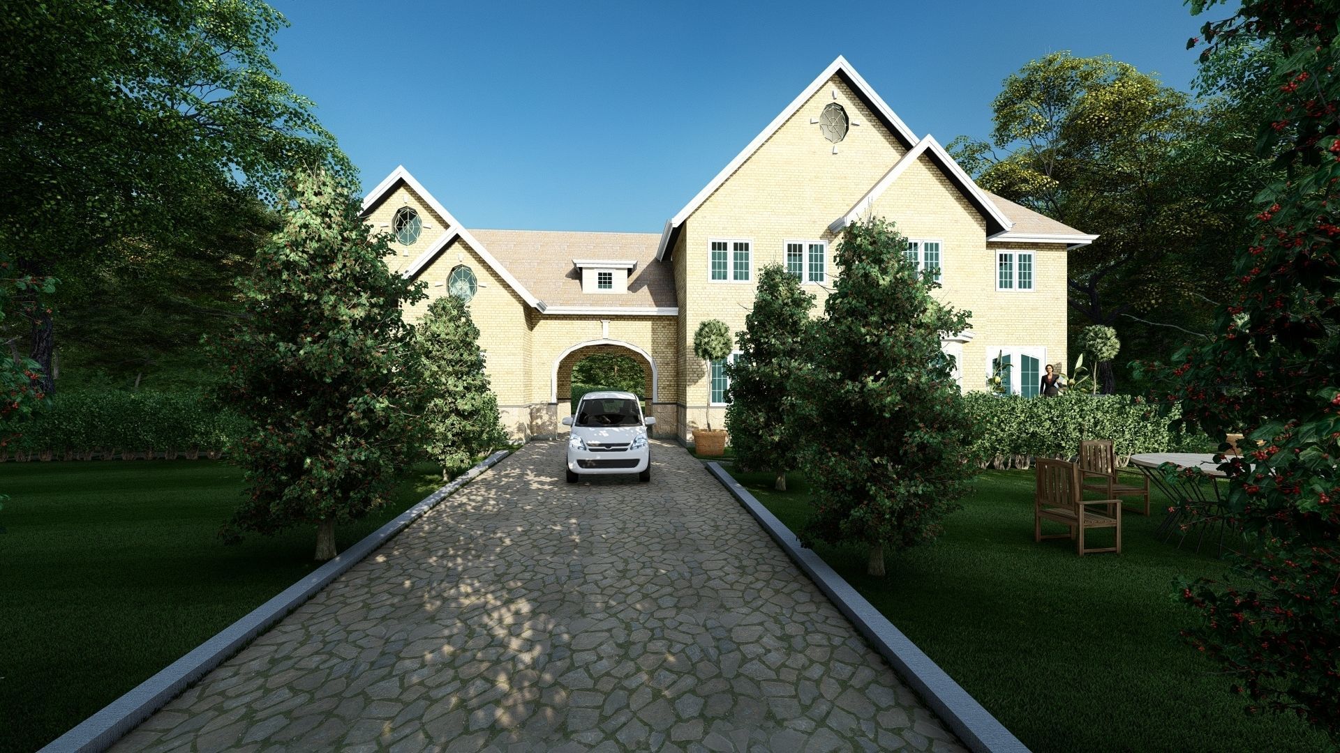 Classical House Design  Low-poly 3D model_6