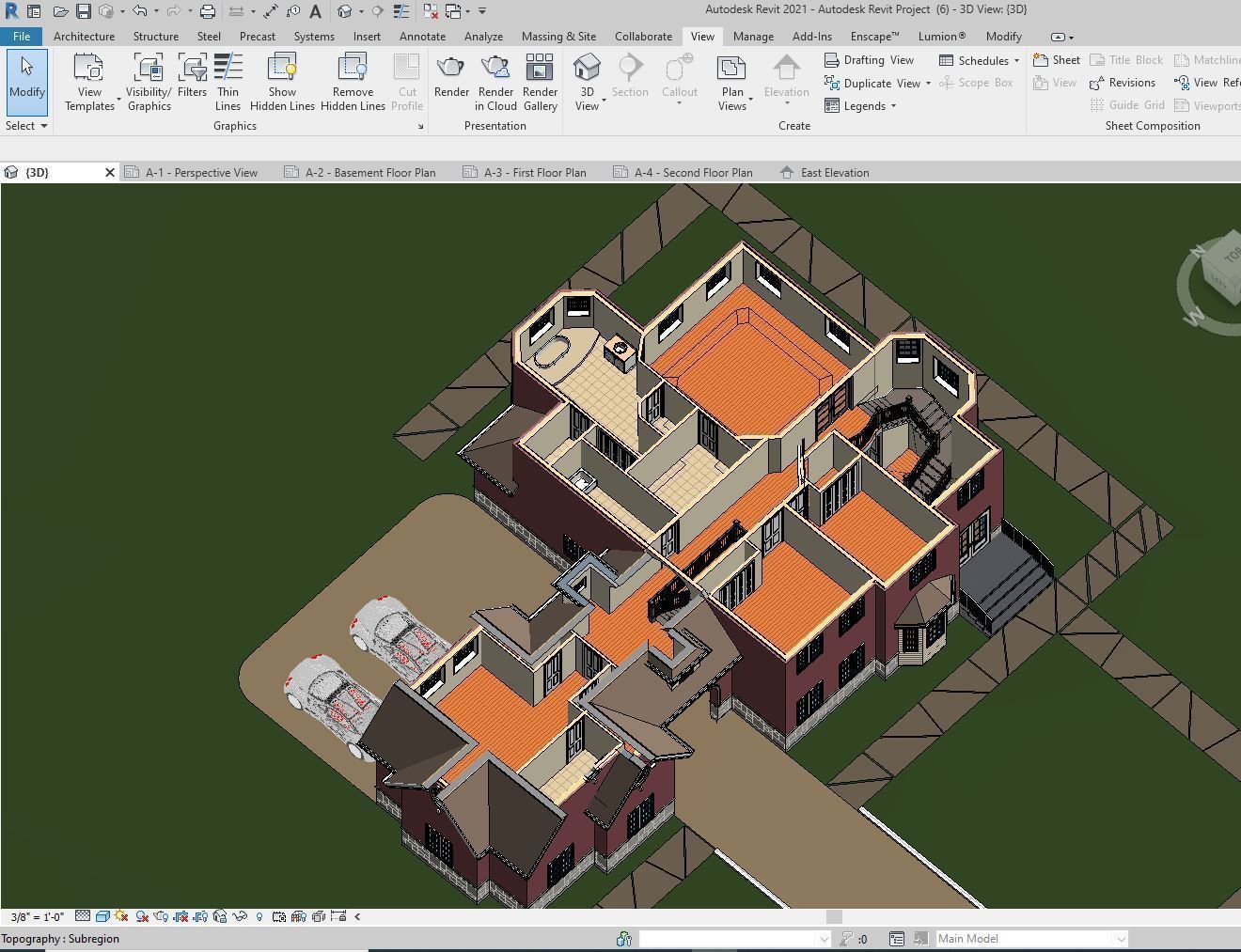 Classical House Design  Low-poly 3D model_2