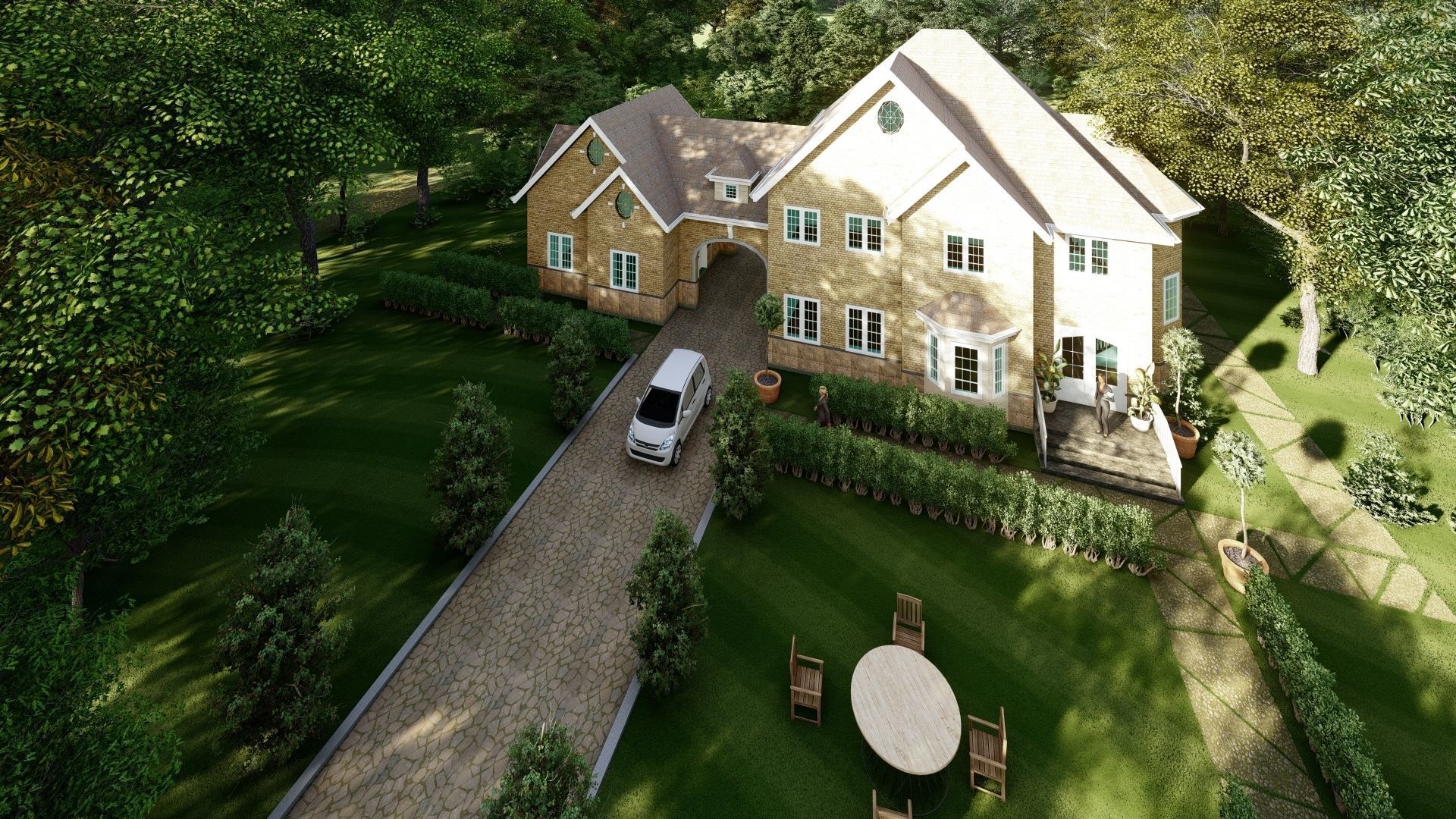 Classical House Design  Low-poly 3D model_16