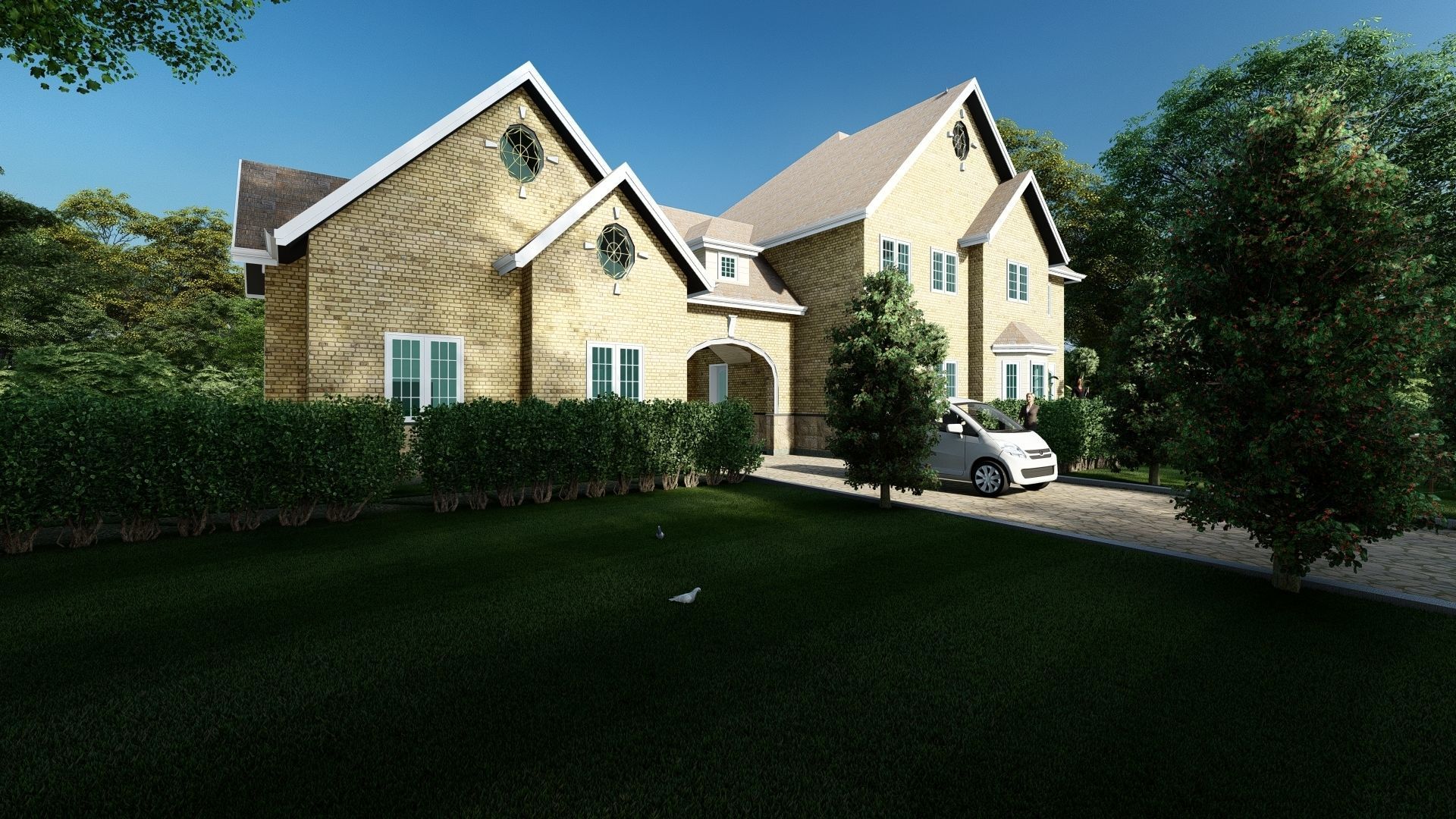 Classical House Design  Low-poly 3D model_11