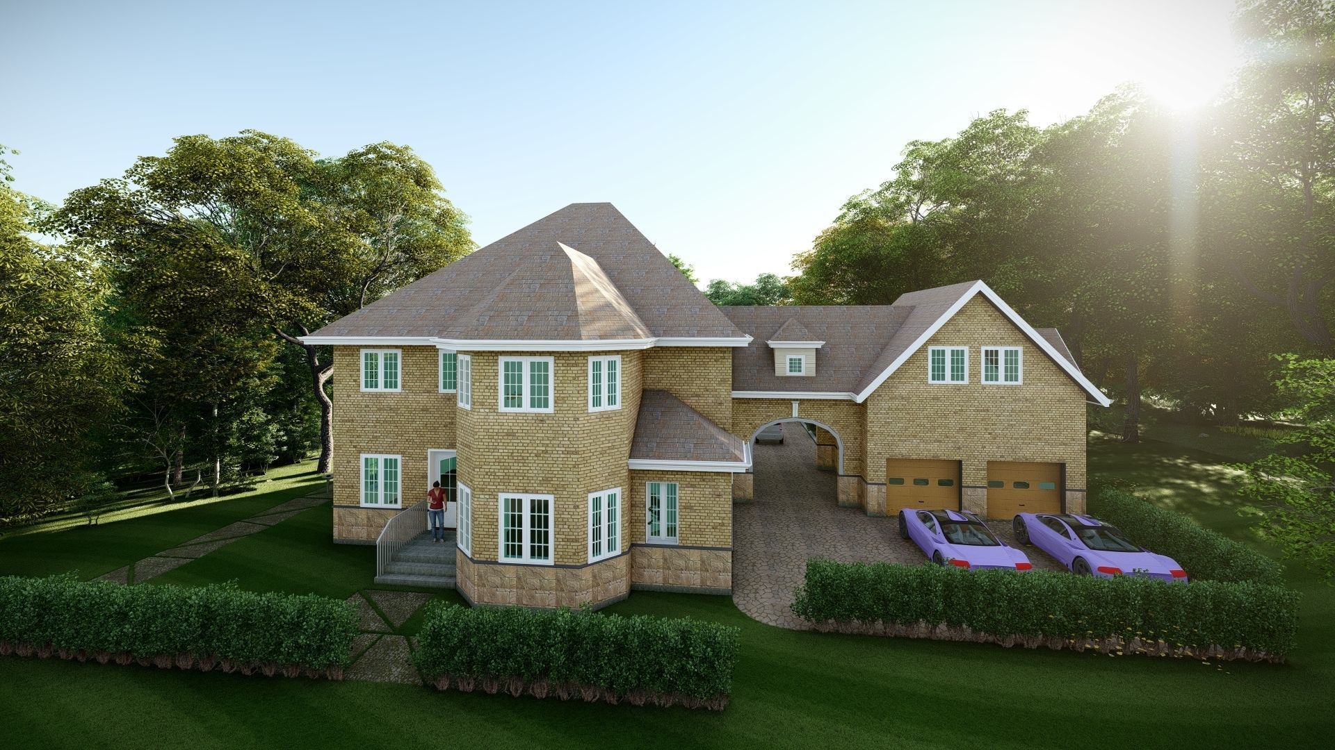 Classical House Design  Low-poly 3D model_13
