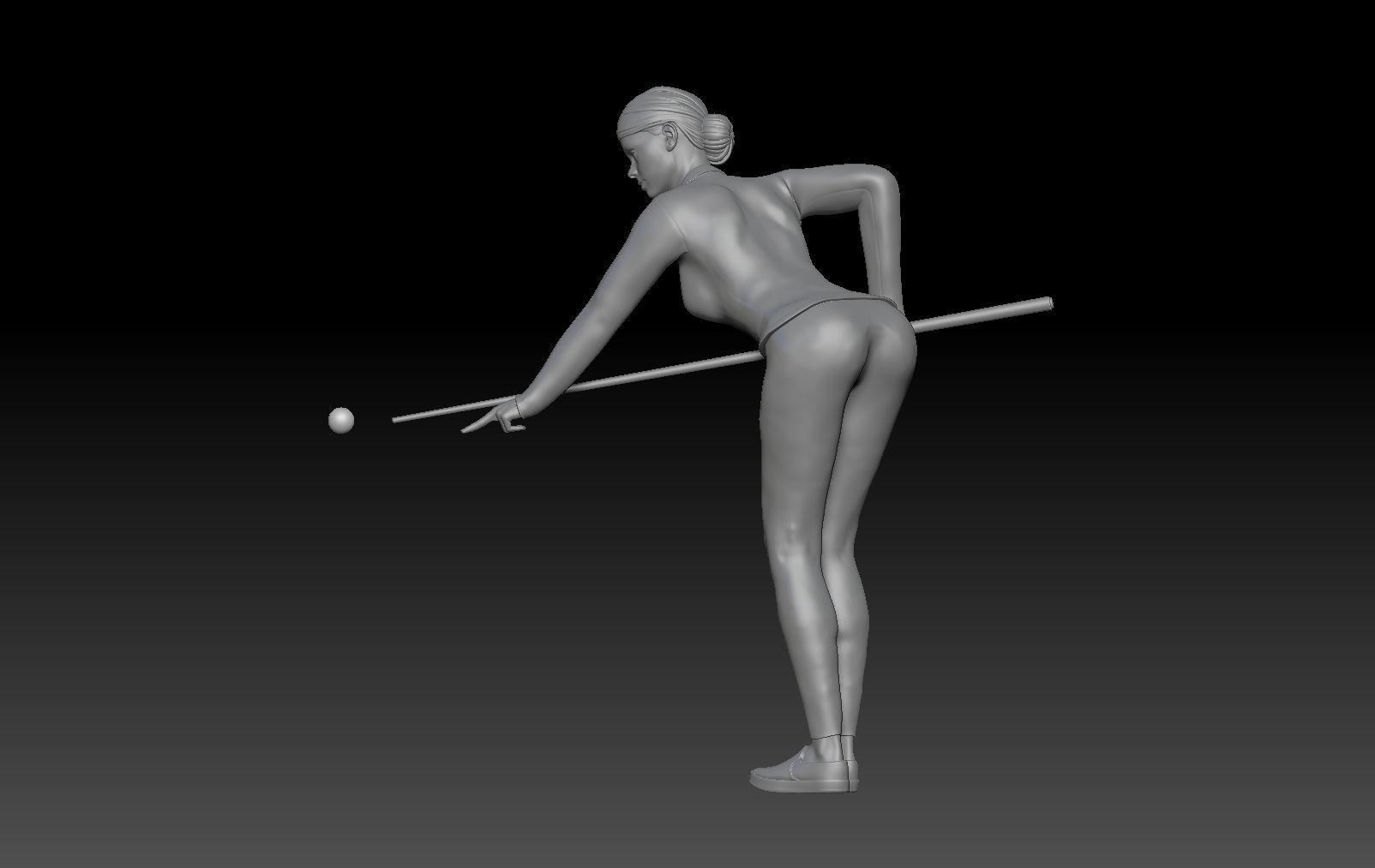 BILLIARDS GIRL 1 3D print model_4
