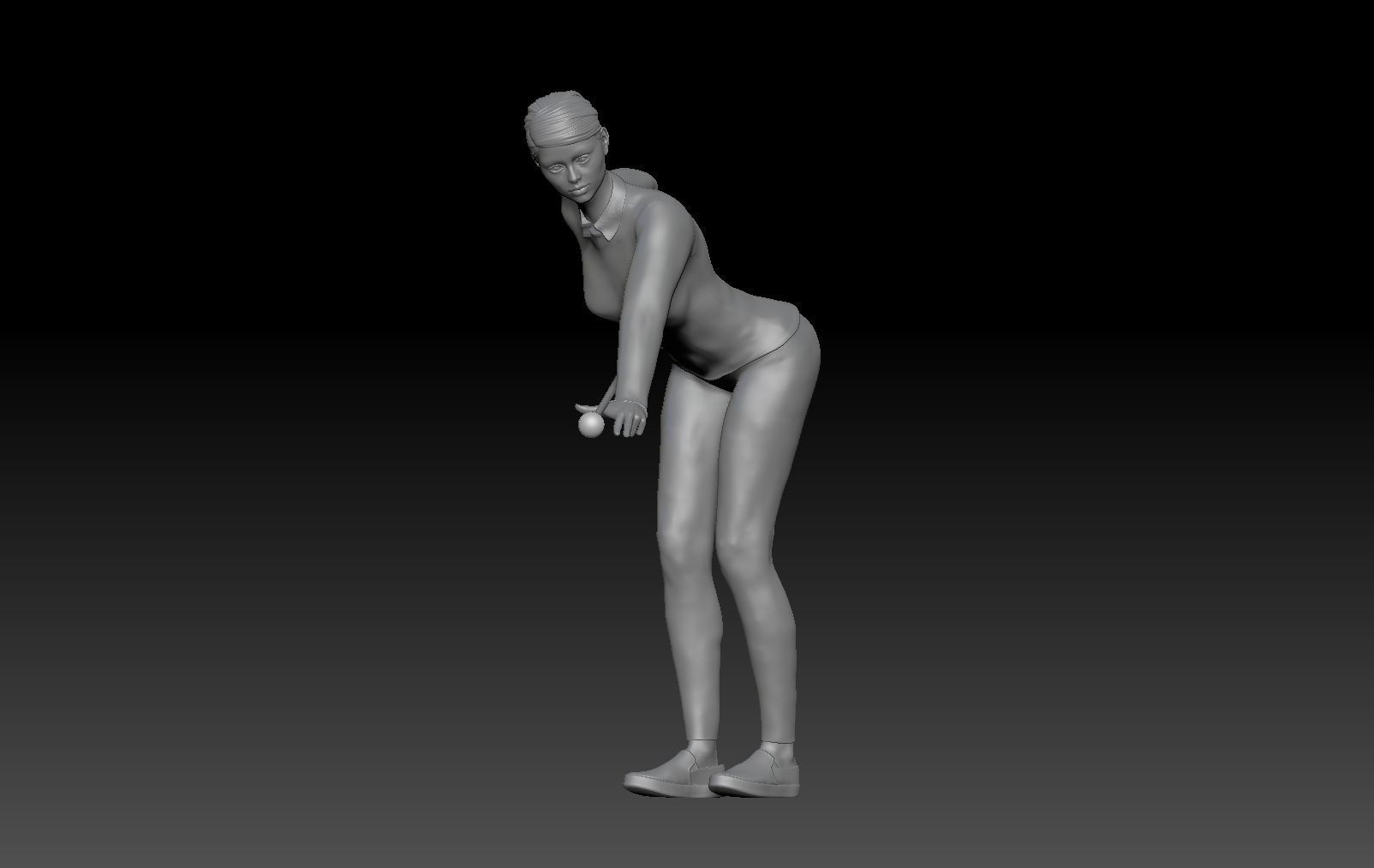 BILLIARDS GIRL 1 3D print model_2