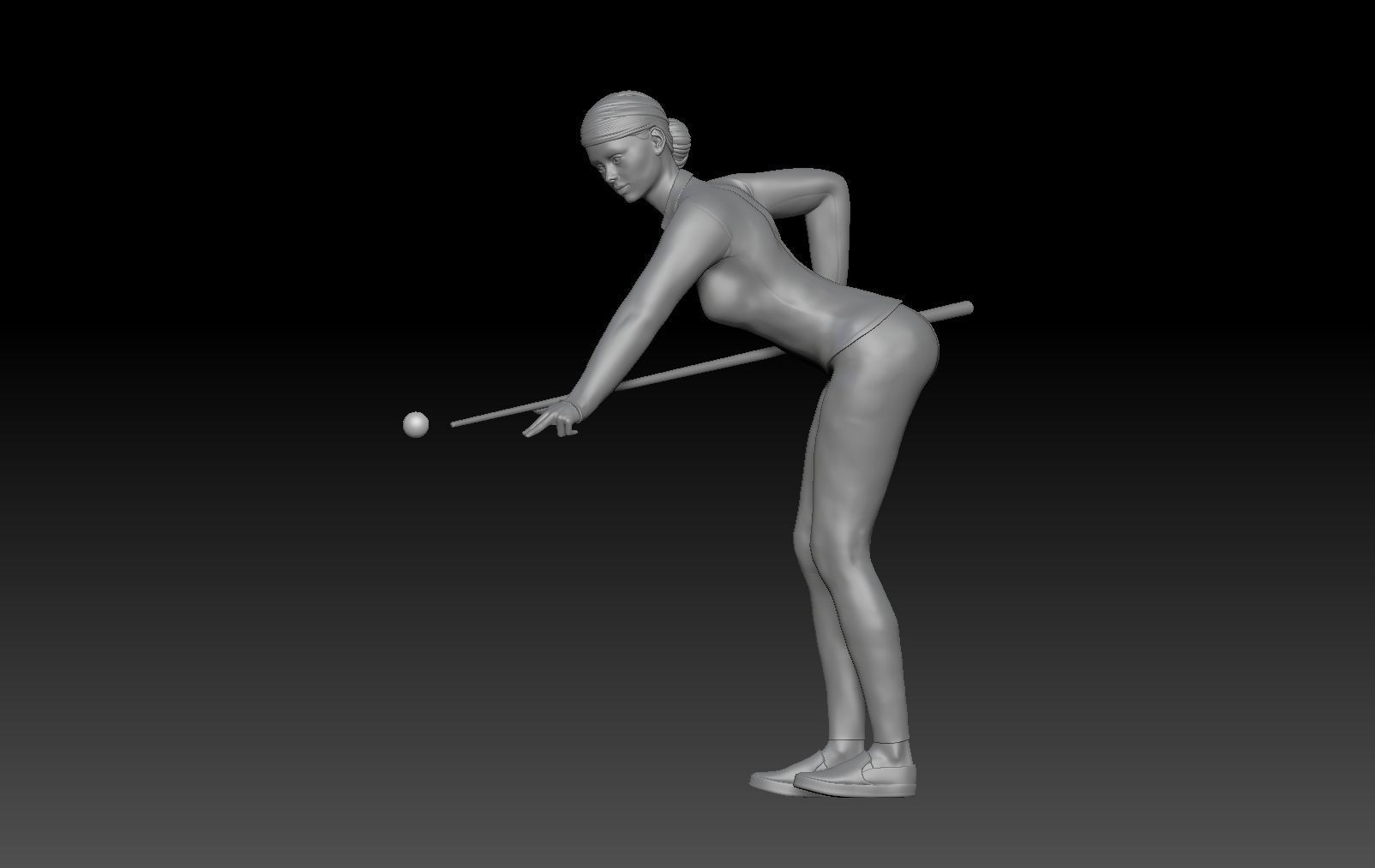 BILLIARDS GIRL 1 3D print model_3
