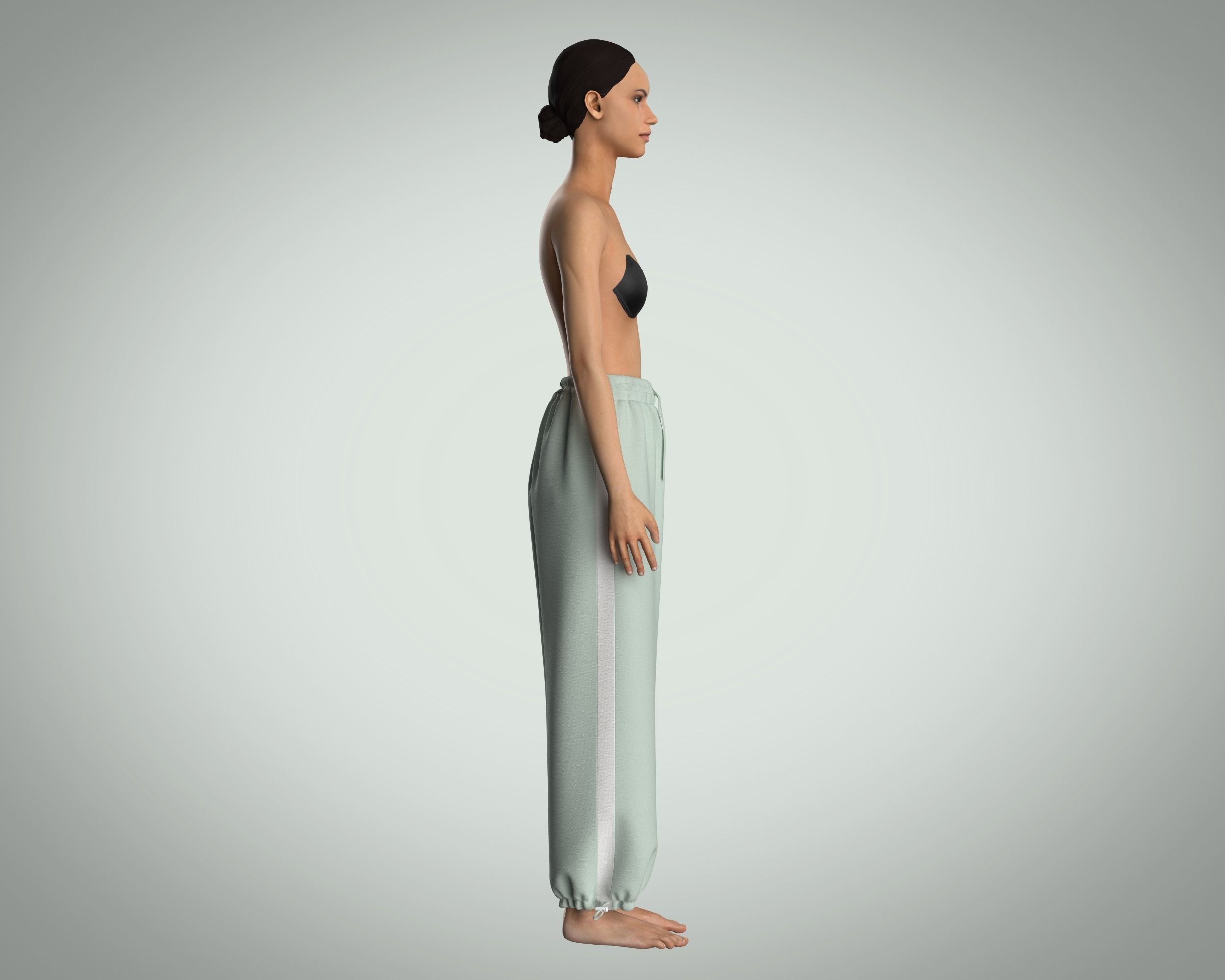 Girls Jogger 3D model_7