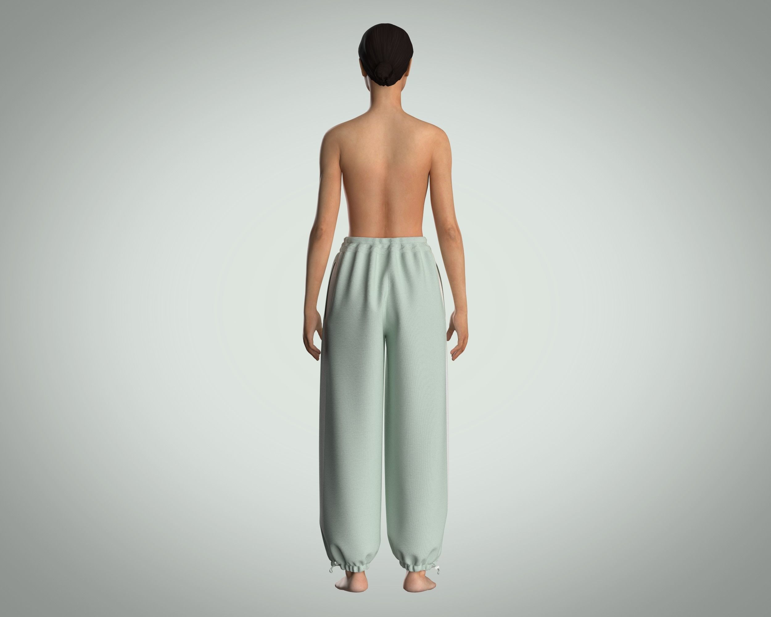 Girls Jogger 3D model_8