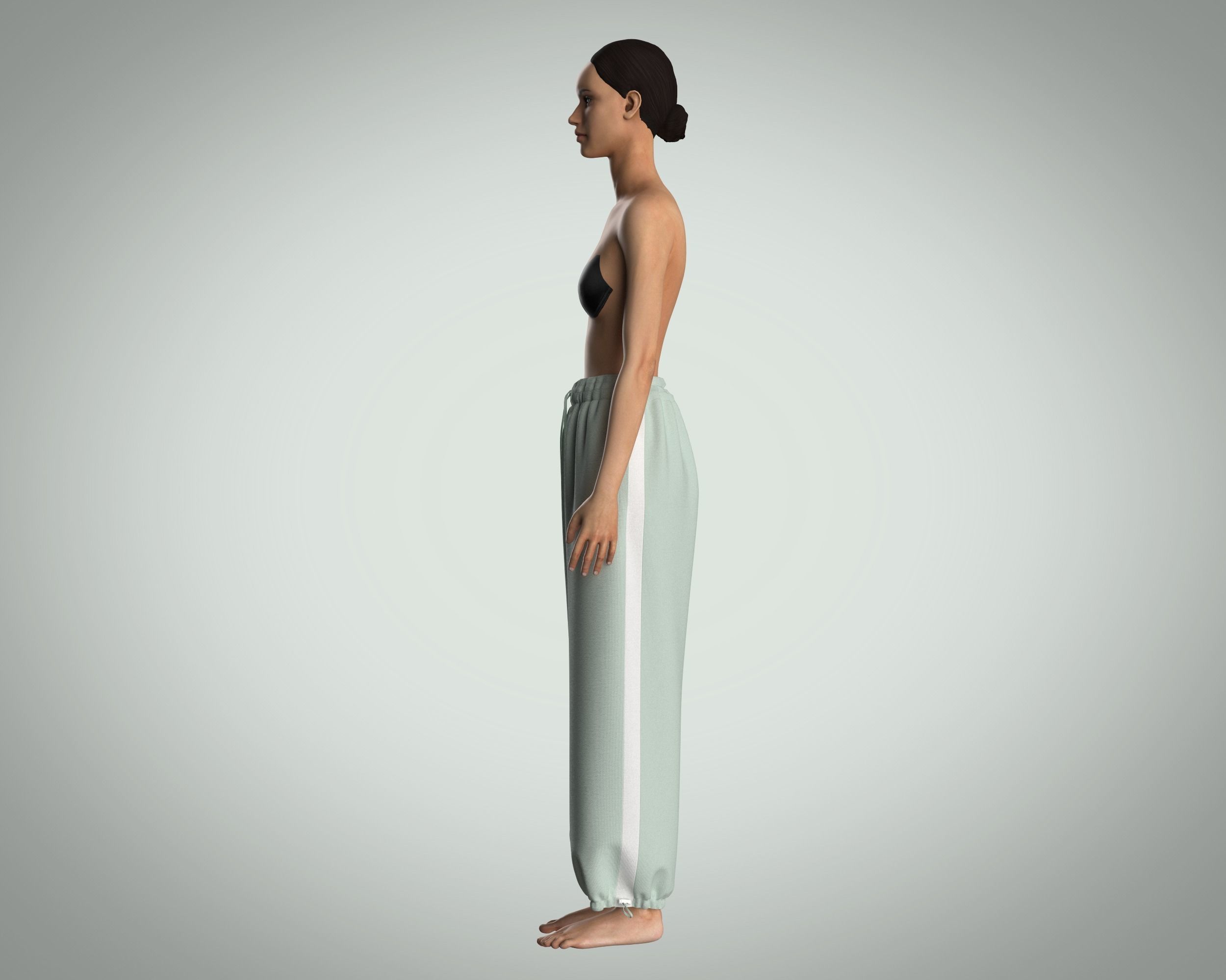 Girls Jogger 3D model_9