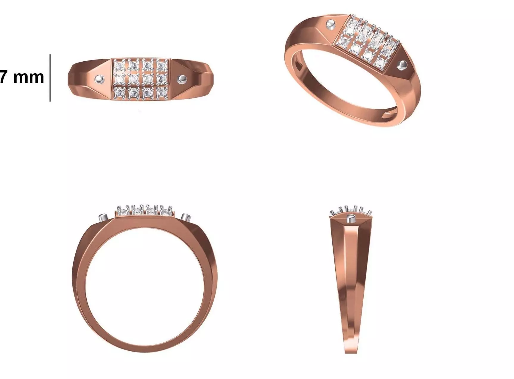 Mens Ring STL OBJ FBX JCD Details 3D print model_0