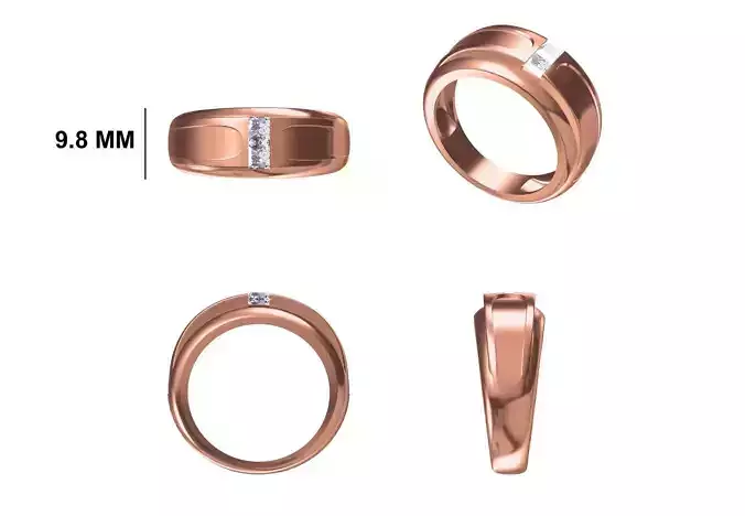 Mens Ring STL OBJ FBX JCD Details