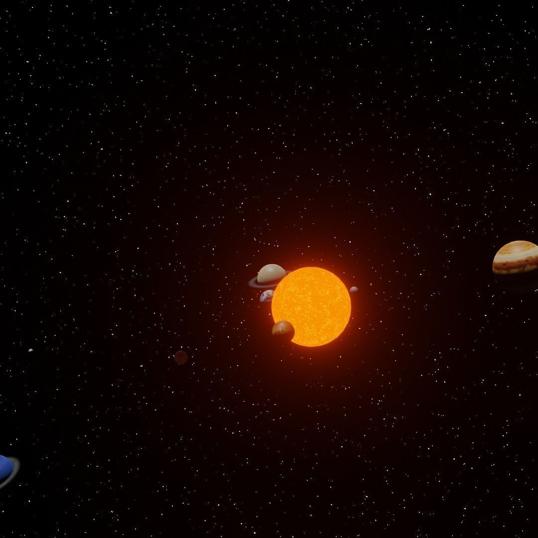 Solar system Free low-poly 3D model_2