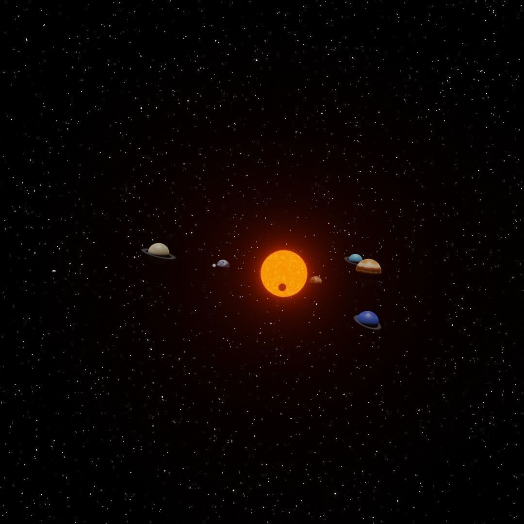 Solar system Free low-poly 3D model_1