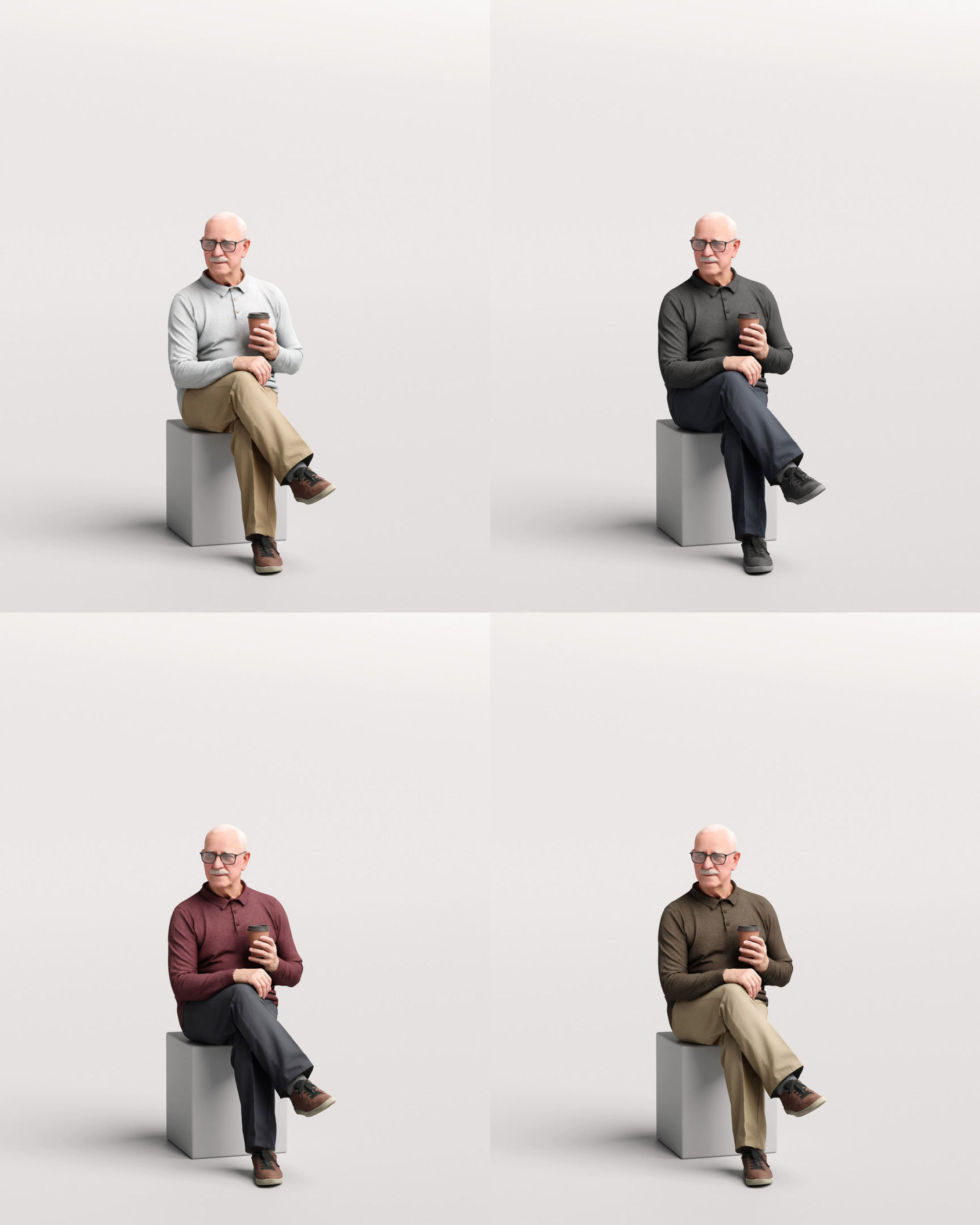 Humano 12- Collection 2204 - STANDING PEOPLE - 12 x 3D models  3D model_24