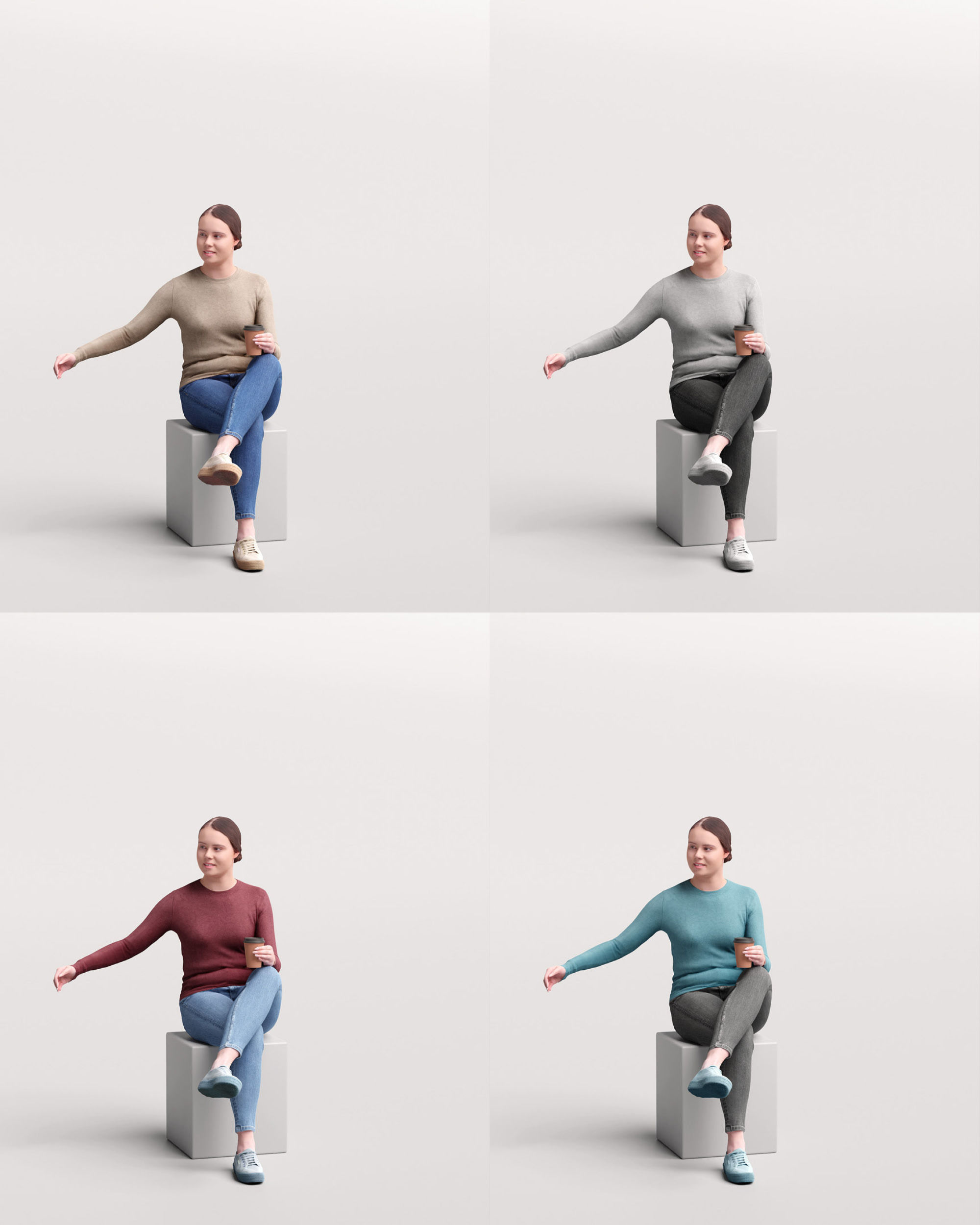 Humano 12- Collection 2204 - STANDING PEOPLE - 12 x 3D models  3D model_16