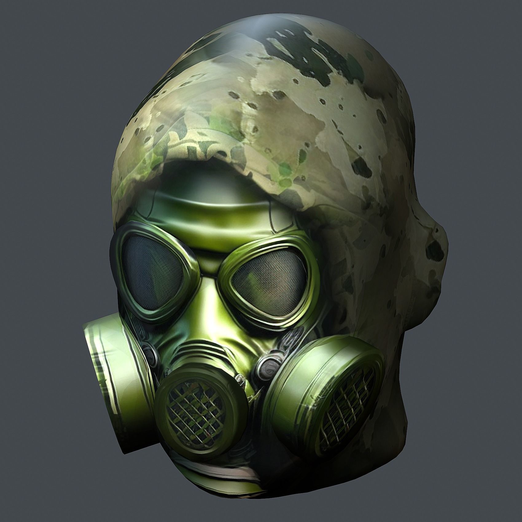 Helmet 3d model military combat Military Low-poly Low-poly 3D model_4