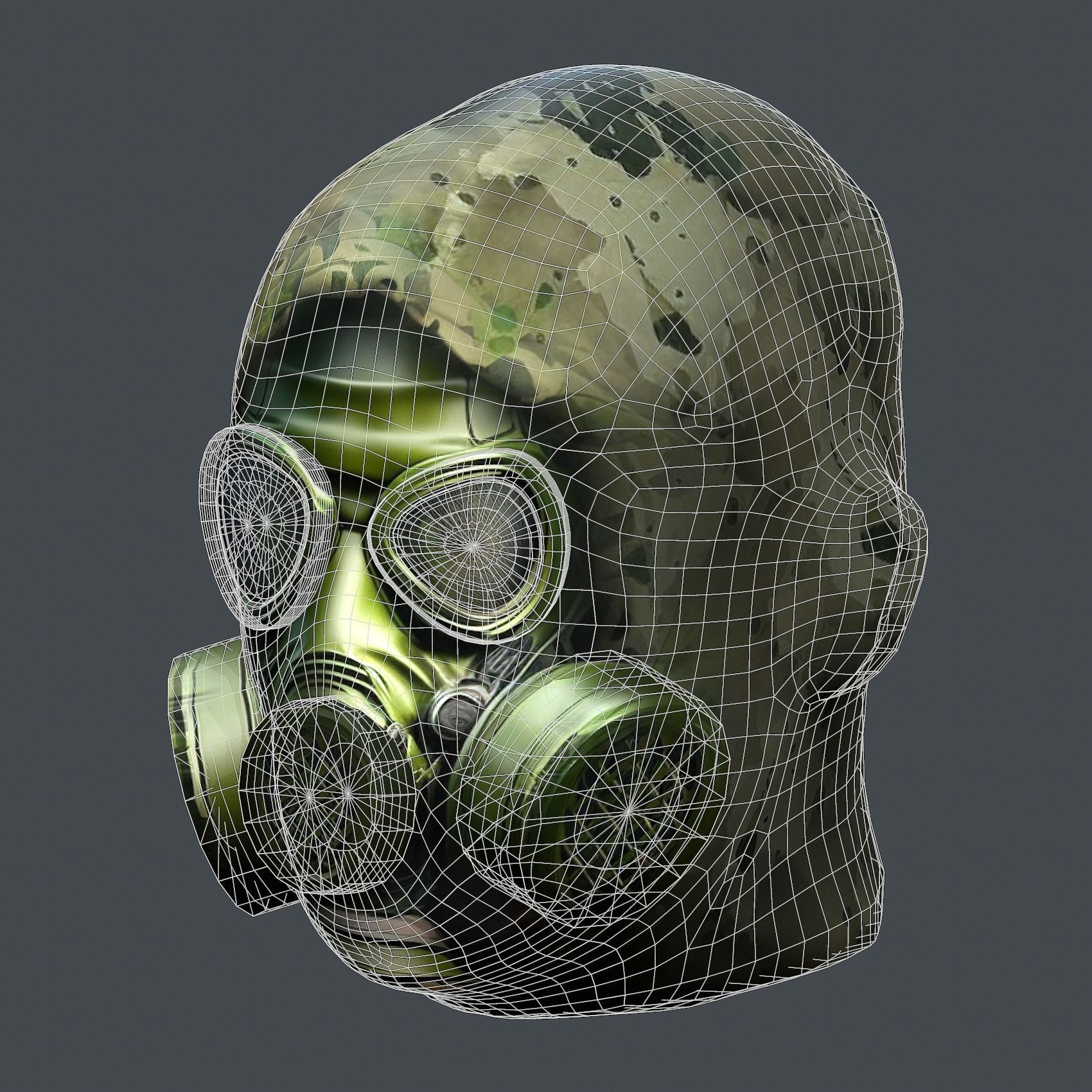 Helmet 3d model military combat Military Low-poly Low-poly 3D model_9
