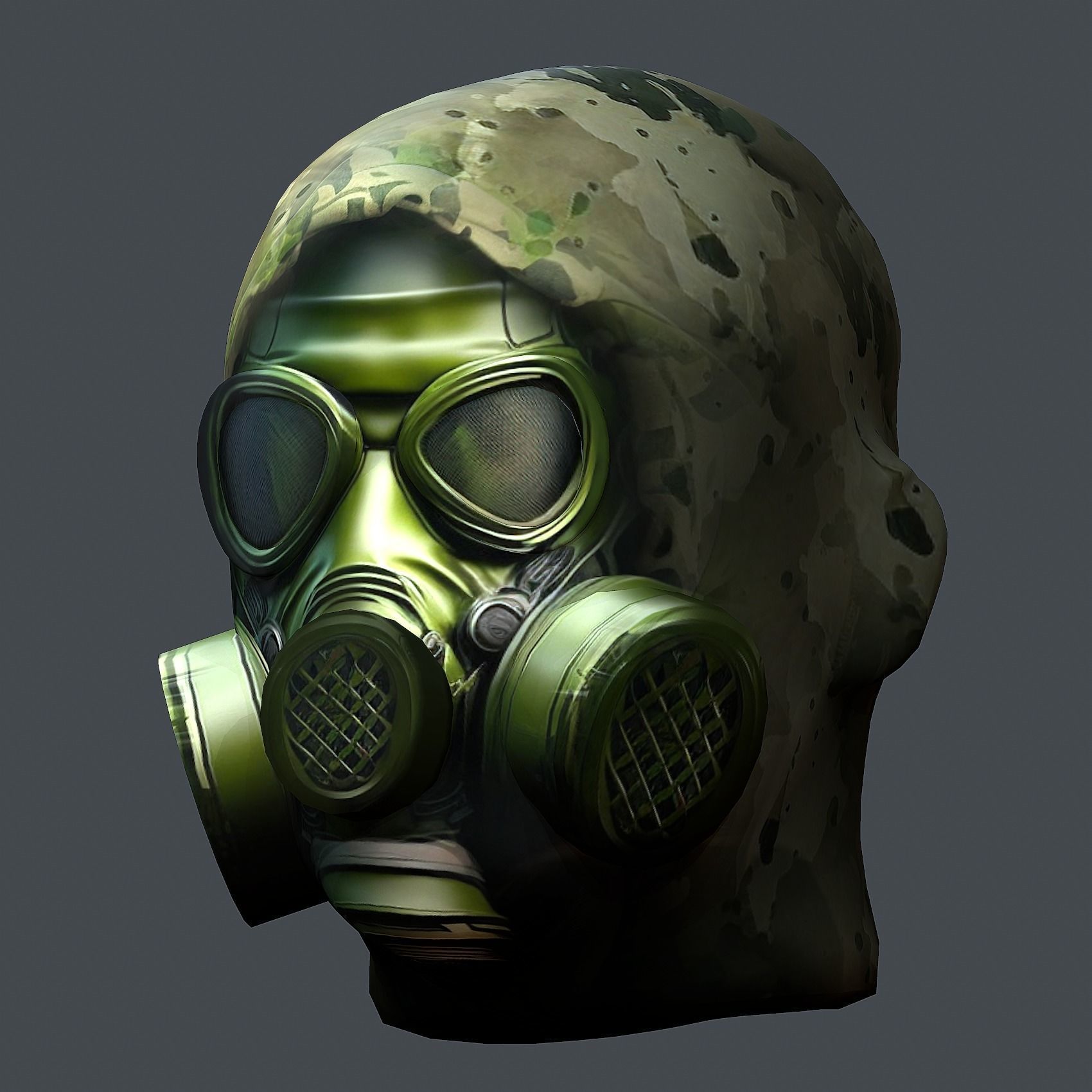 Helmet 3d model military combat Military Low-poly Low-poly 3D model_3