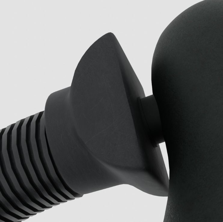 Black Table Lamp 3D model_7