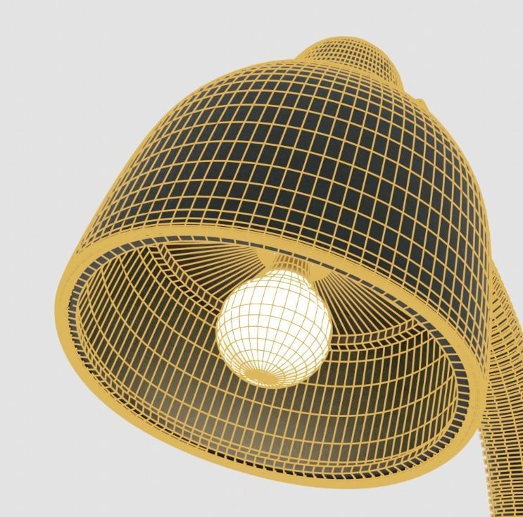 Black Table Lamp 3D model_4