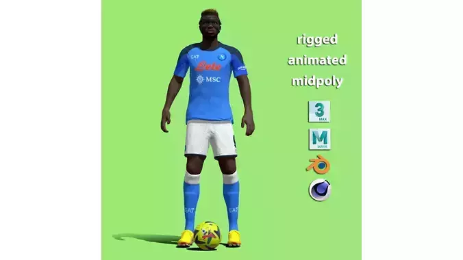 3D Rigged Victor Osimhen Napoli 3D model