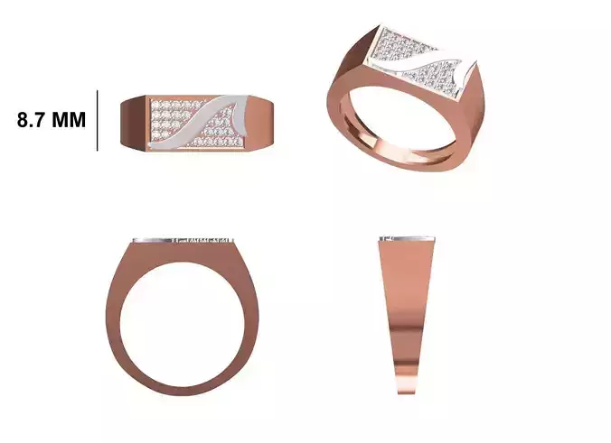 Mens Ring STL OBJ FBX JCD Details