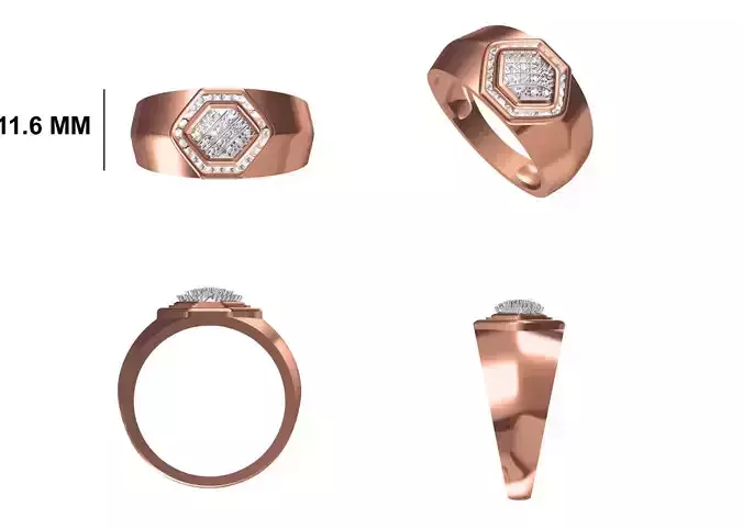 Mens Ring STL OBJ FBX JCD Details