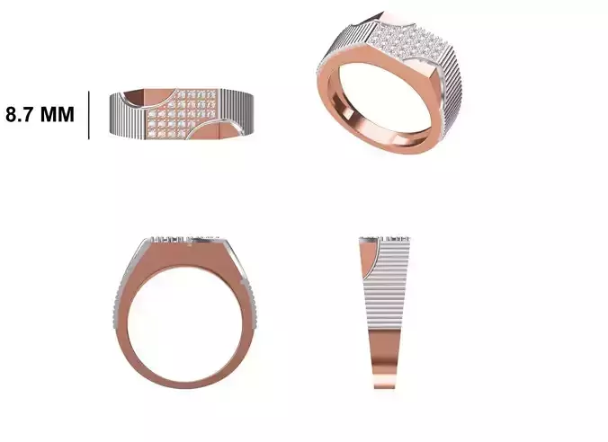 Mens Ring STL OBJ FBX JCD Details