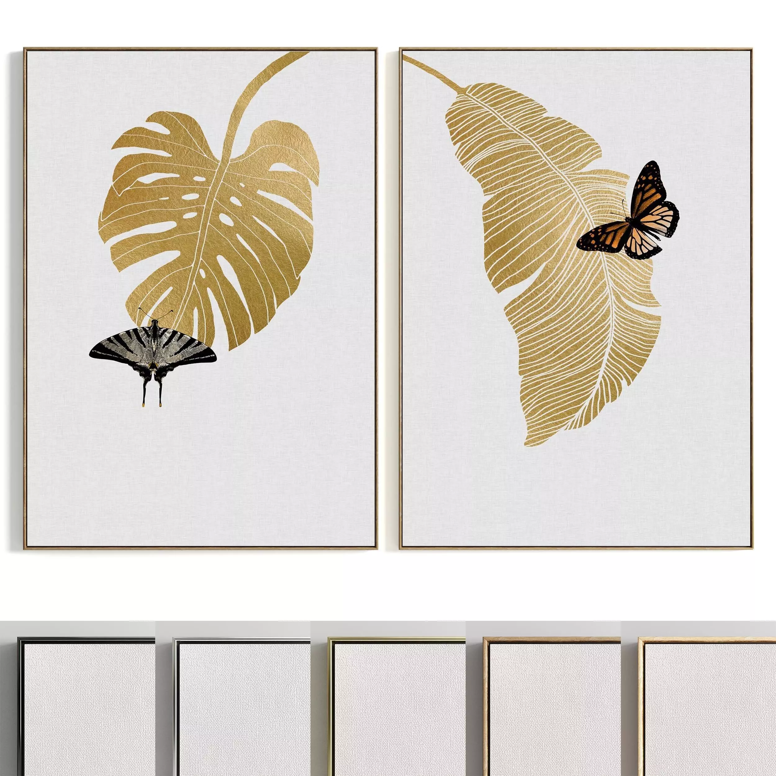 Plaster Two Photo Frame 240 Low-poly 3D model_0