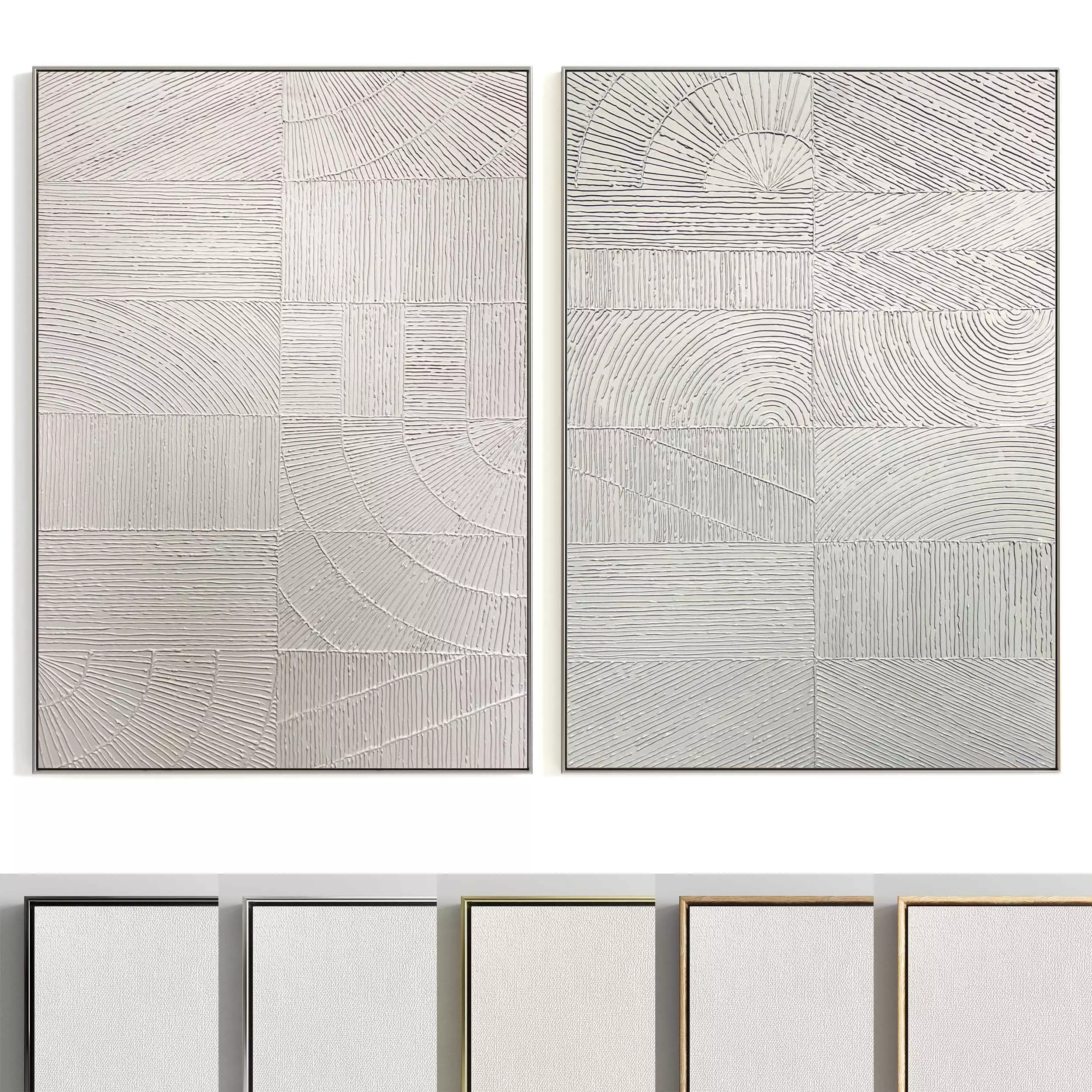 Plaster Two Photo Frame 242 Low-poly 3D model_0