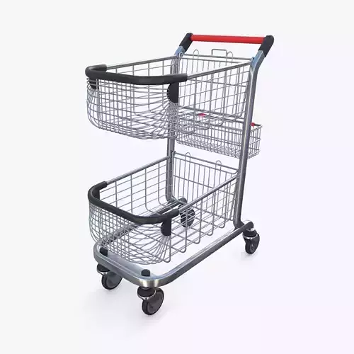 Shopping cart v11 Low-poly 3D model