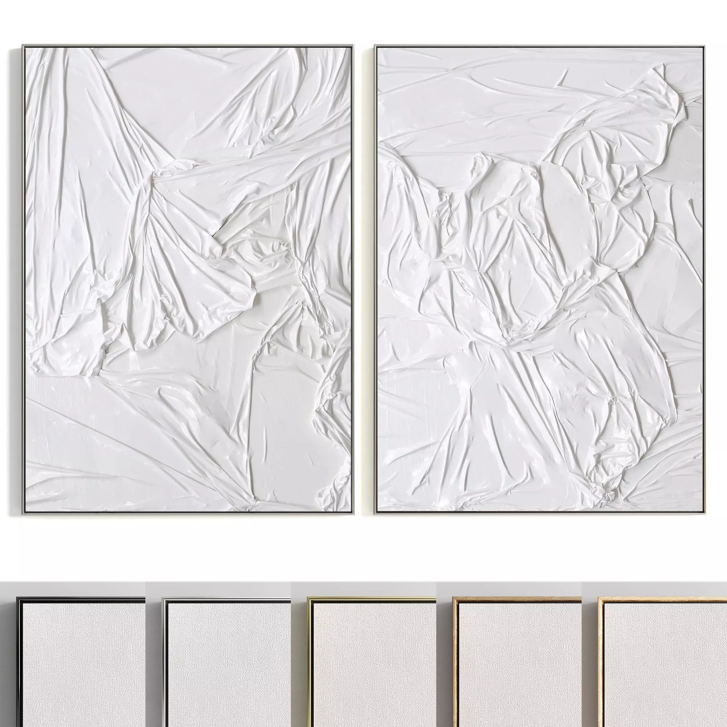 Plaster Two Photo Frame 243 Low-poly 3D model_0