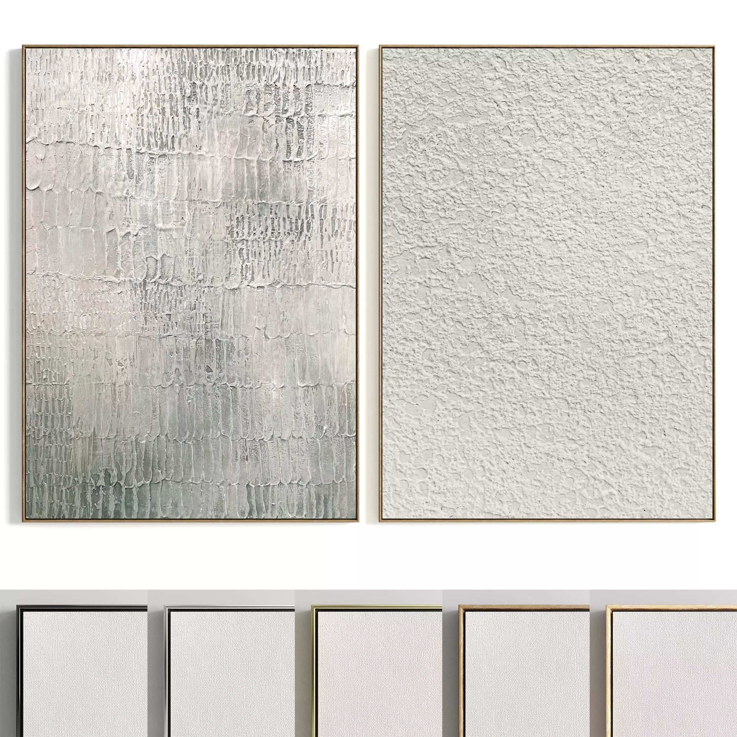 Plaster Two Photo Frame 244 Low-poly 3D model_0