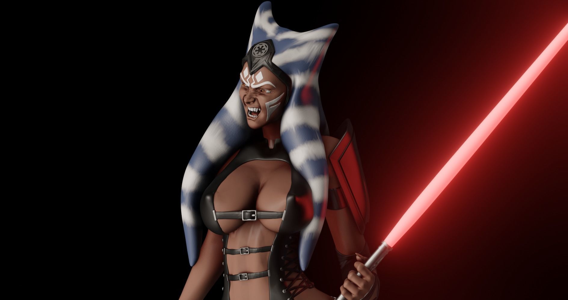 Star Wars Ashoka Tano Sith - UPGRADE NEW HEAD 3D model 3D printable