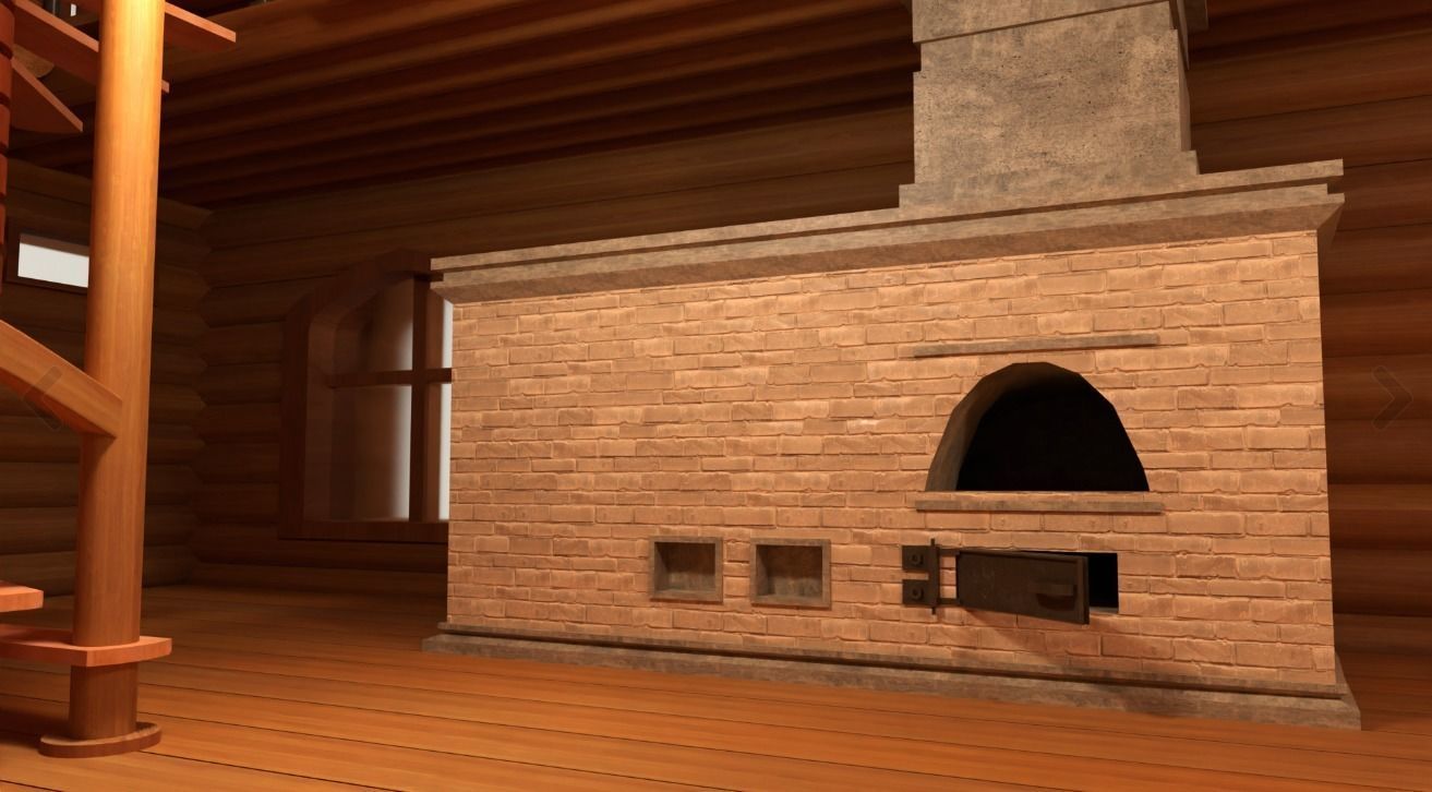 Log Wooden House 3D model_3
