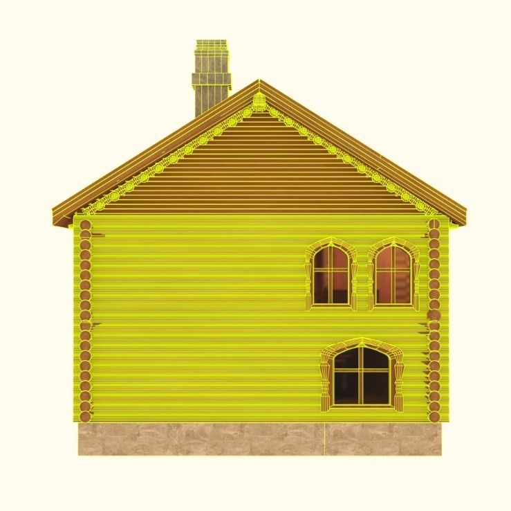 Log Wooden House 3D model_16