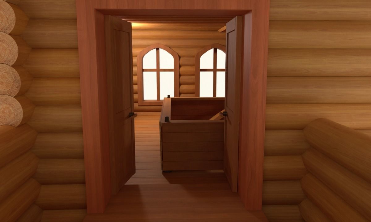 Log Wooden House 3D model_6